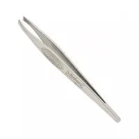 Пинцет для бровей Solinberg G661з (ручная заточка), серебристый, наклонное окончание с четкими гранями