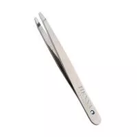 Пинцет для коррекции бровей Henna Expert скошенный (металлик, голубой страз)